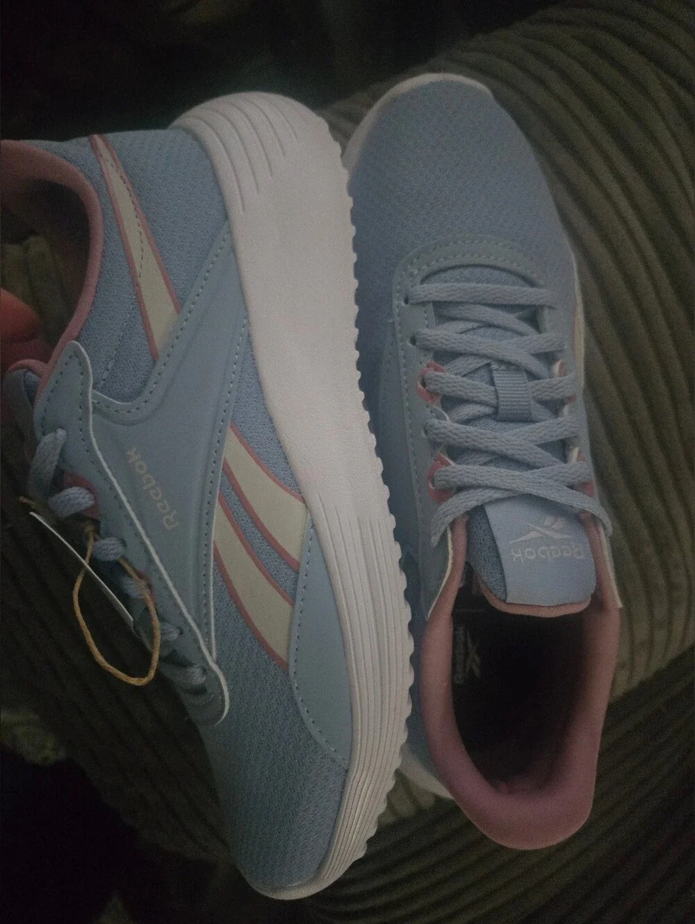 Reebok  Light Blue and Pink Athletic Sneakers
